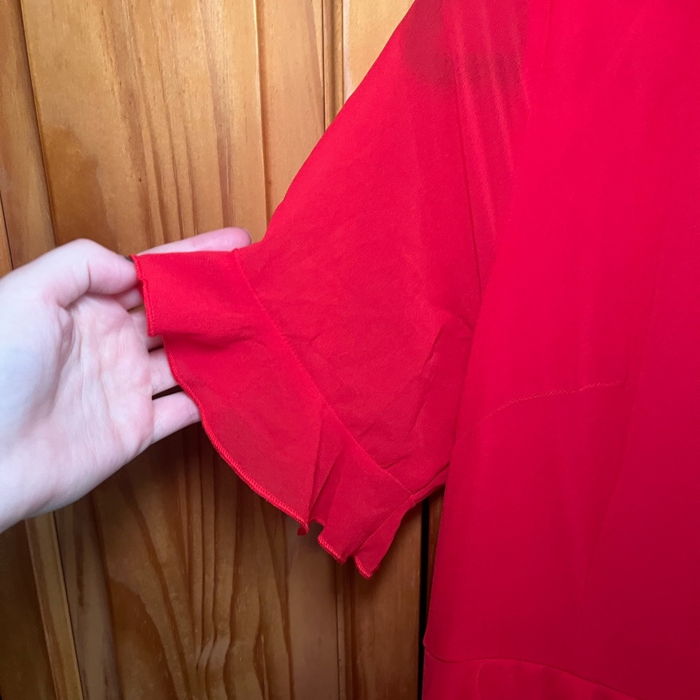 PrettyLittleThing Vibrant Red Ruffle Maxi Dress - Picture 2 of 8